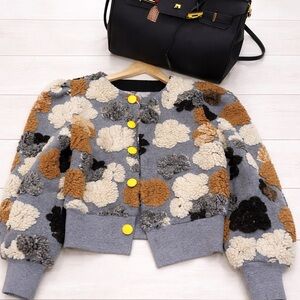 Stylish Multicolor fliral jacket with Yellow Accents